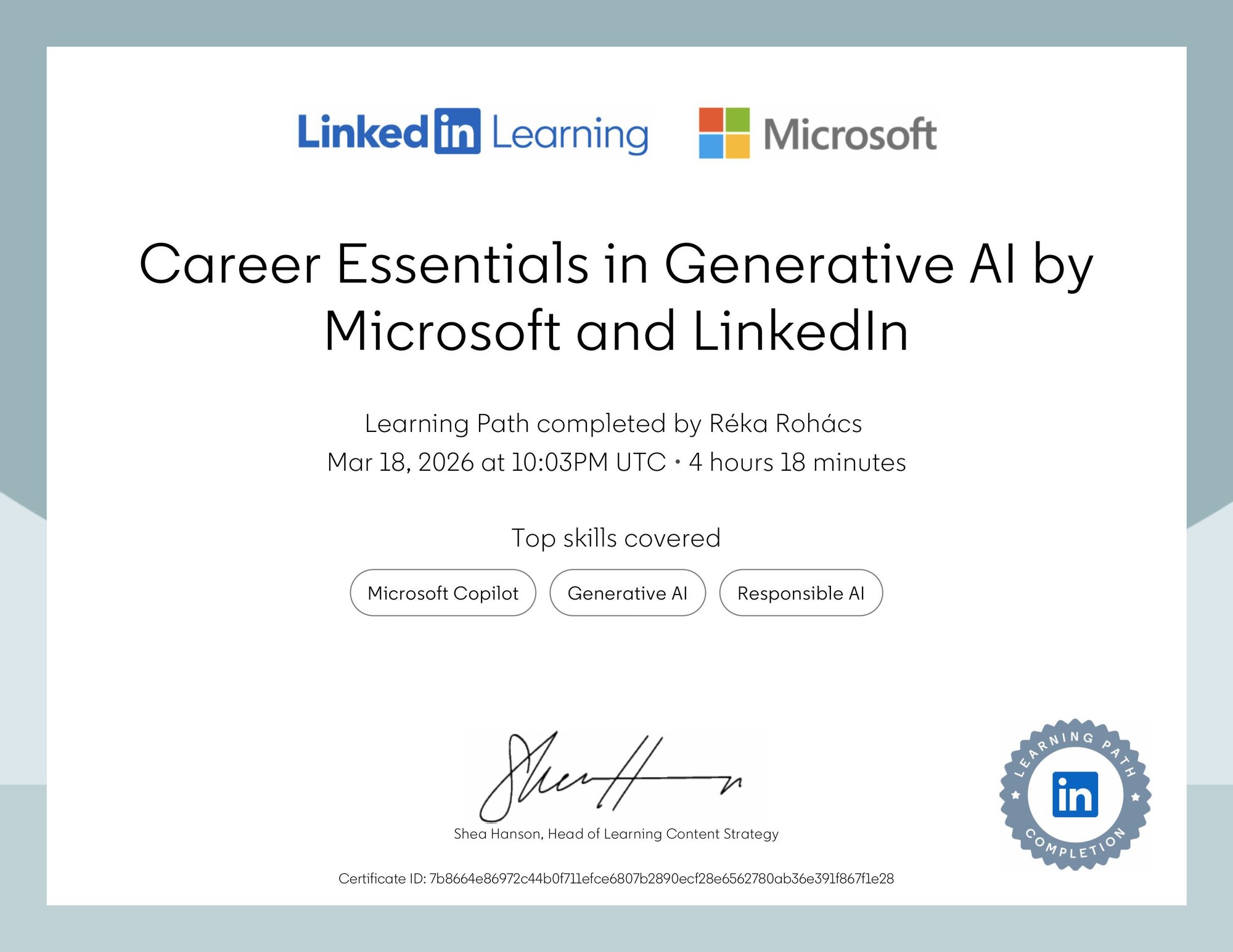 CertificateOfCompletion_Career Essentials in Generative AI by Microsoft and LinkedIn