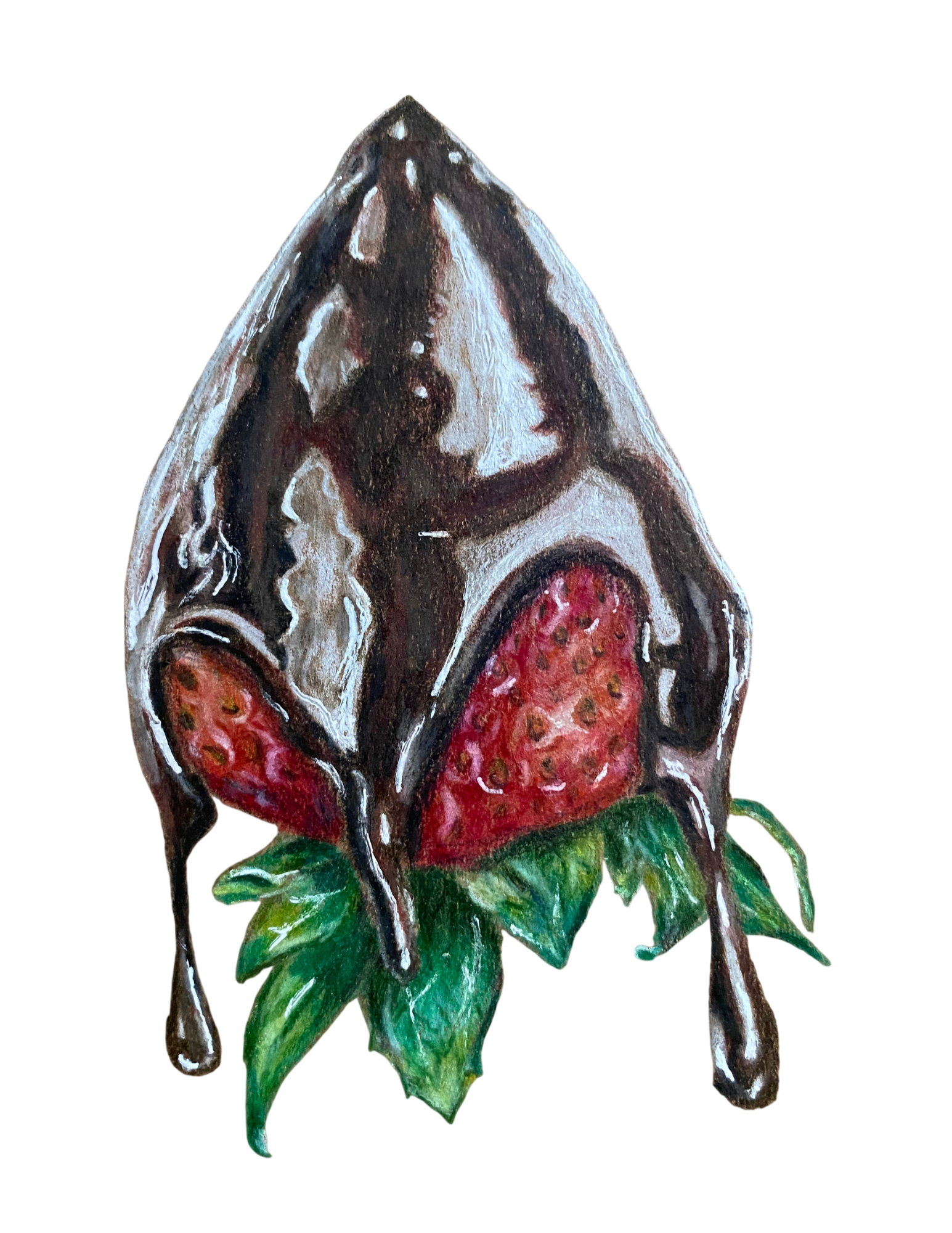 chocolate strawberry abstract sculpture
